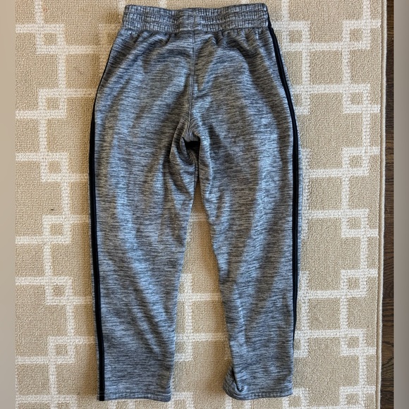 Adidas Kids Fleece Sweatpants Joggers 3-Stripe Sport School Heather Gray Black S - Picture 4 of 5